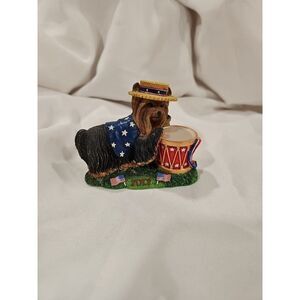 Danbury Mint YORKIE YORKSHIRE TERRIER dog CALENDAR FIGURINE 4th of JULY